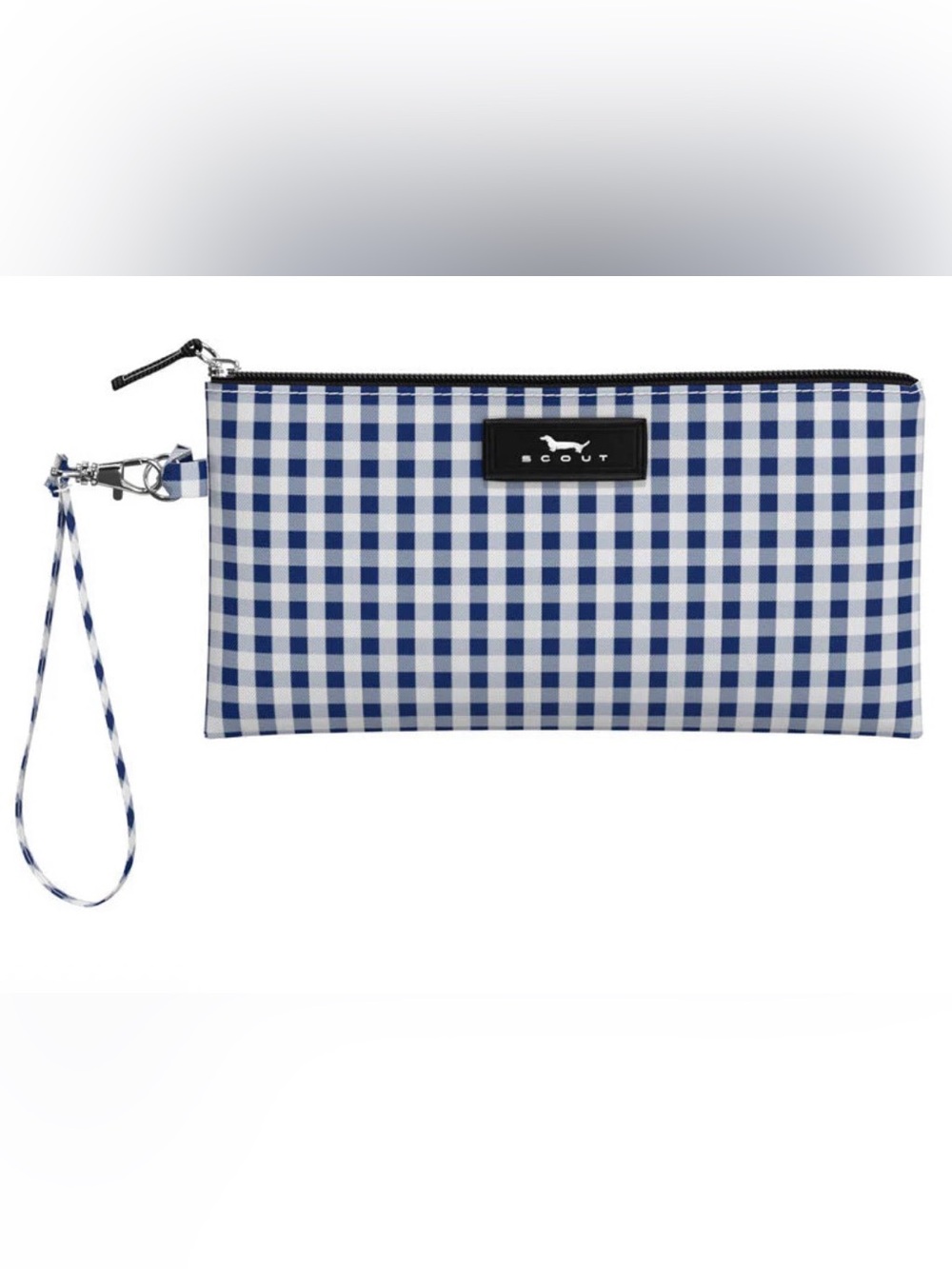 Scout Kate Blue and White Gingham wristlet